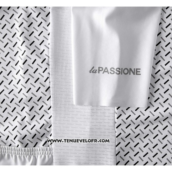 2019 Maillot Ciclismo La Passione Blanc Manches Courtes et Cuissard